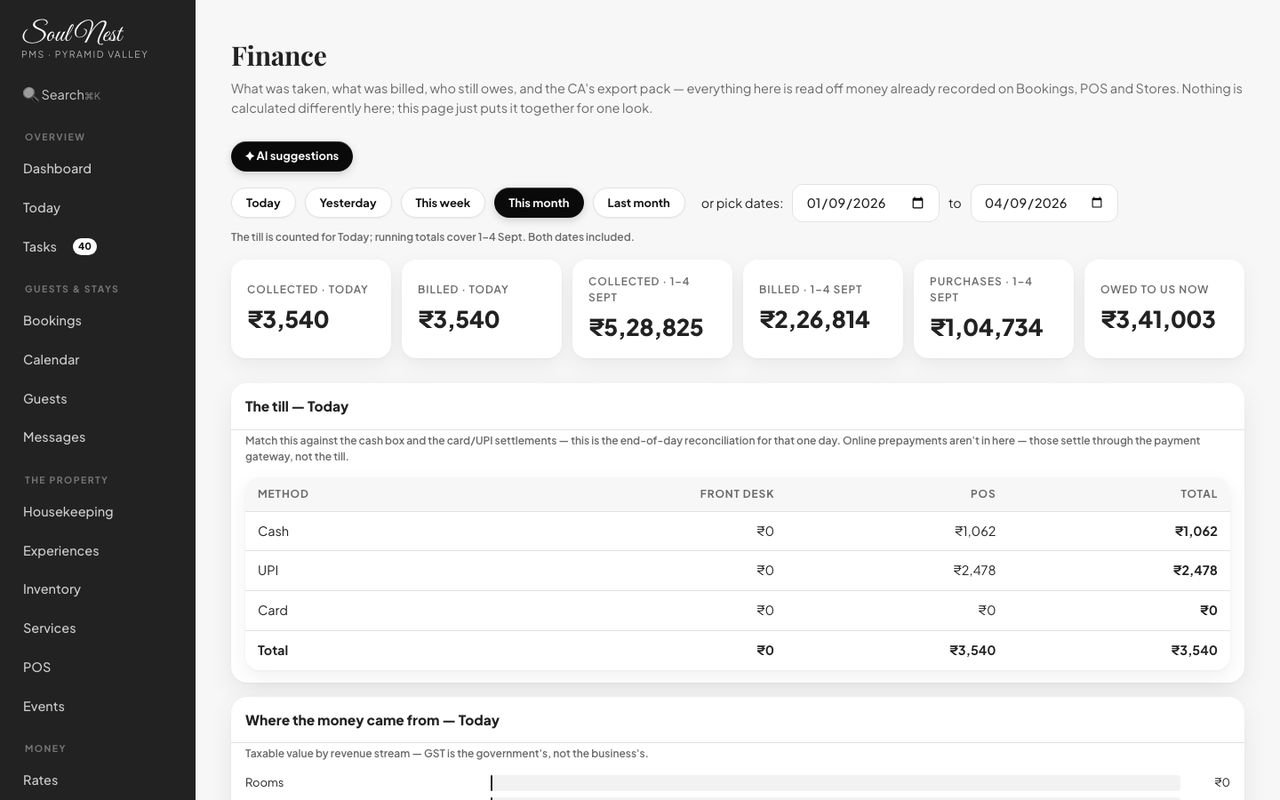 Finance page
